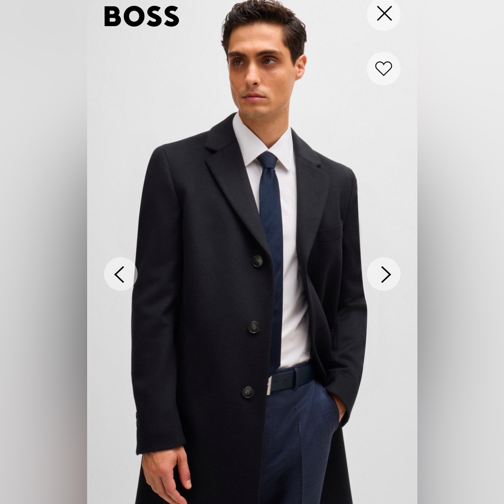 Slim-Fit Coat In Wool And Cashmere Size 42r Navy